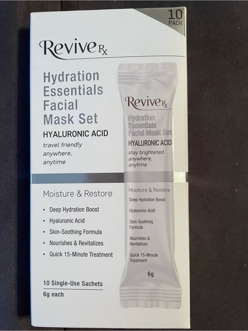 Hydration Essentials Facial Mask Set – White (Hyaluronic Acid) 10packs Travel